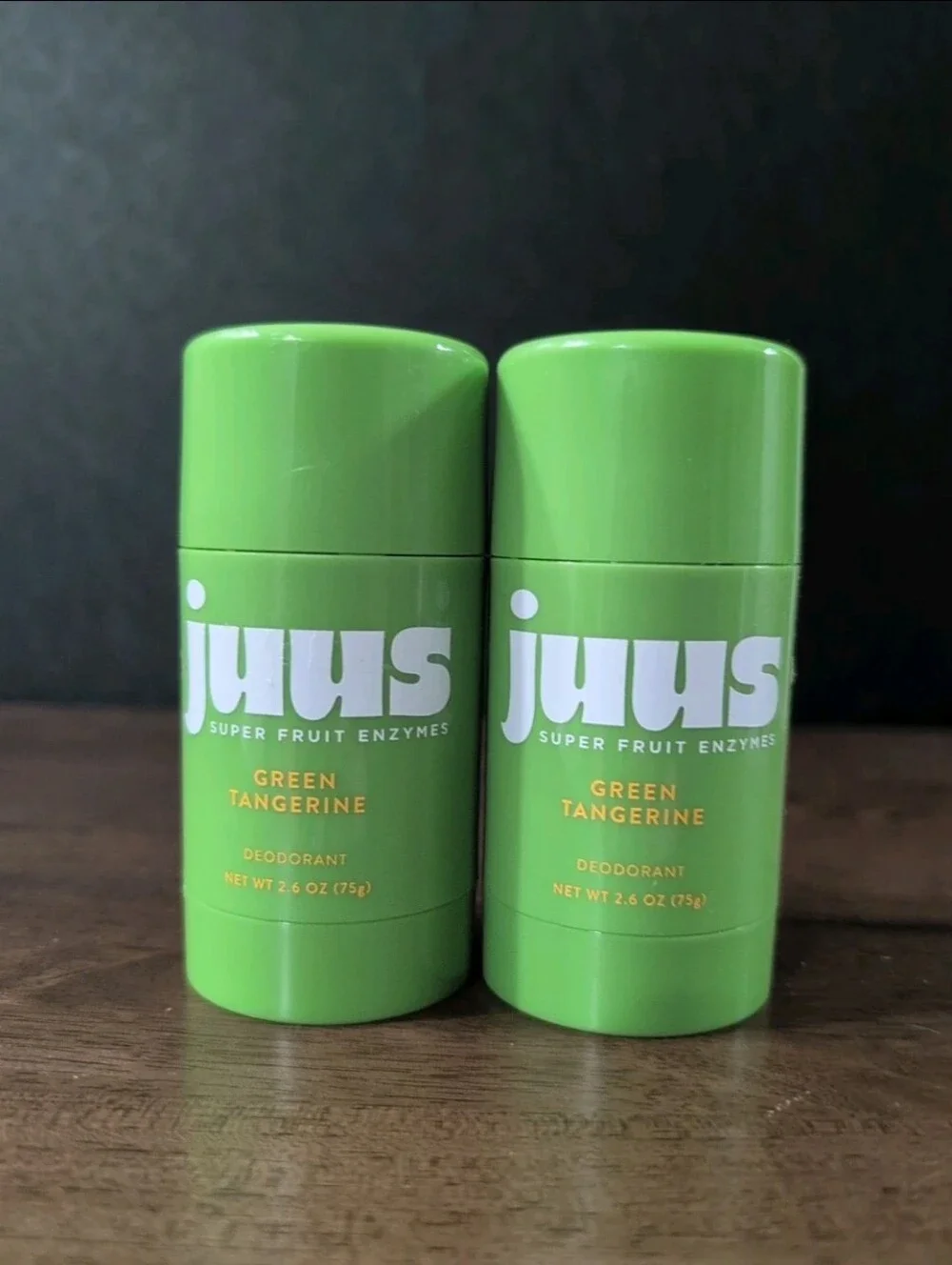 Juus Super Fruit Enzyme  Aluminum Free Deodorant Green Tangerine 2.6oz Pack Of 2